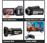 Videocamara 4k Vak 534 Wifi 48mp Vision Nocturna Zapata Hdmi