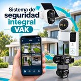 VAK Video Camara de seguridad Exterior 3L7 solar Triple lente wifi IA luz nocturna