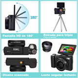 Cámara Digital Dsrl Vak 3500 Lcd 3' 64mp App Lentes intercambiables