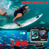 CAMARA DIGITAL DEPORTIVA 302 DOBLE PANTALLA MICROFONO 5K WIFI c AGUA