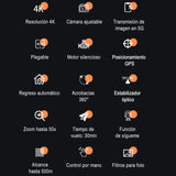 Drone Vak 955 Doble Camara GPS 4k Video Control 500m