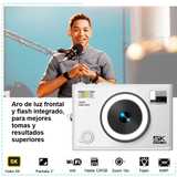 Camara digital VAK F3L 5k Selfie-cam aro luz wifi 64mp