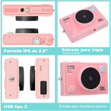 Camara digital VAK F3L 5k Selfie-cam aro luz wifi 64mp