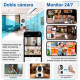VAK Video Camara de seguridad Doble lente W10 wifi 5G IA luz nocturna