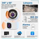 VAK Video Camara de seguridad Doble lente W10 wifi 5G IA luz nocturna