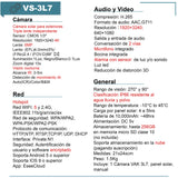 VAK Video Camara de seguridad Exterior 3L7 solar Triple lente wifi IA luz nocturna