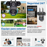 VAK Video Camara de seguridad Exterior Triple lente 3L5 5G wifi IA luz nocturna