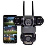 VAK Video Camara de seguridad Exterior Triple lente 3L5 5G wifi IA luz nocturna