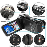 Videocamara Vak 809 Fhd Microfono Nocturna 24mp Touch Hdmi Lente Gran Angular