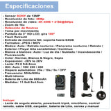 Camara Digital VAK P01 LCD 3' 48mp 4K TRIPIE CONTROL MICROFONO EXT