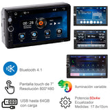 Autoestereo Vak 6911 Touch 7 Mirrorlink Bluetooth con cámara de reversa, Usb SD MP5 Video