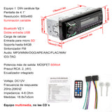 Autoestereo Vak 3900 colores Bluetooth Usb Sd Aux Mp3 control