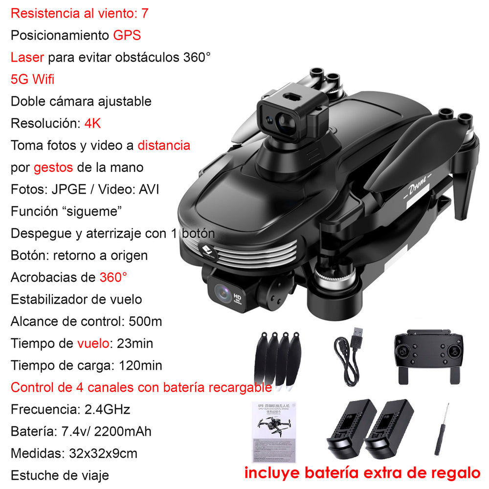 Drone VAK F3pro 5g GPS laser 2 camaras 4k