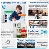 VAK Video Camara de seguridad Doble lente W10 wifi 5G IA luz nocturna