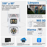 VAK Video Camara de seguridad Exterior Doble lente W43 5G wifi IA luz nocturna