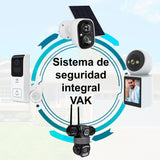VAK Video Camara de seguridad Exterior 3L7 solar Triple lente wifi IA luz nocturna