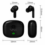 Vak Audifonos T18 Bluetooth Anc Enc Siri Game Mode Inalámbrico