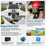 VAK Video Camara de seguridad Exterior 3L7 solar Triple lente wifi IA luz nocturna