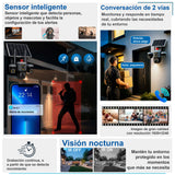 VAK Video Camara de seguridad Exterior 3L7 solar Triple lente wifi IA luz nocturna