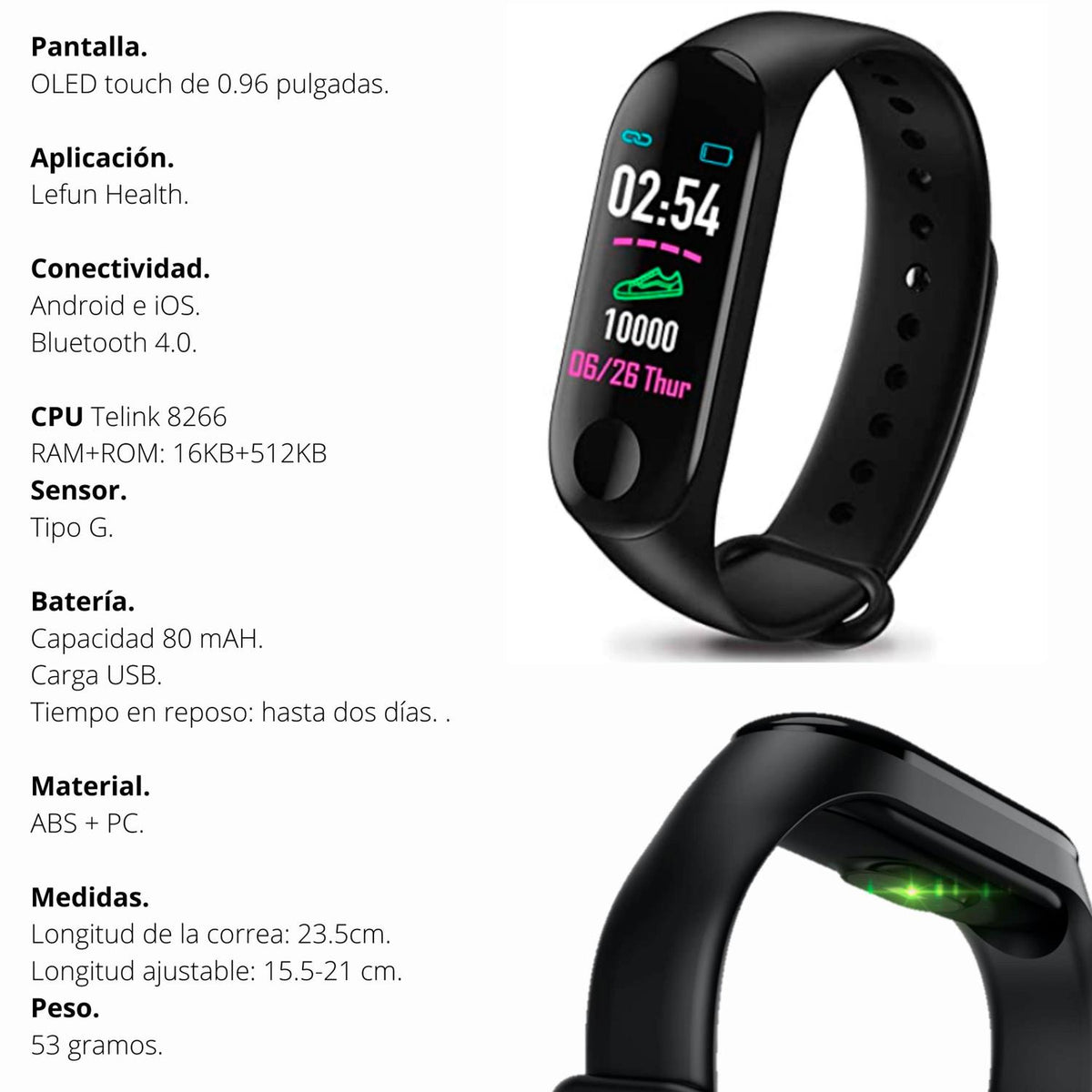 Reloj Smartwatch VAK M3 Bluetooth Podometro PRESION CALORIAS DISTANCIA