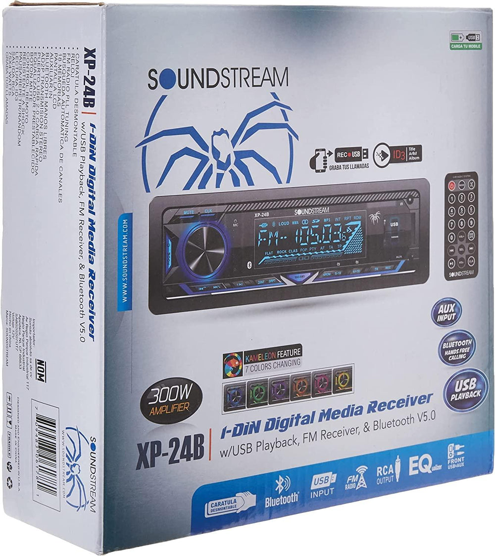 Autoestereo con Bluetooth Soundstream XP-24B entrada USB, SD, MP3, Camaleon