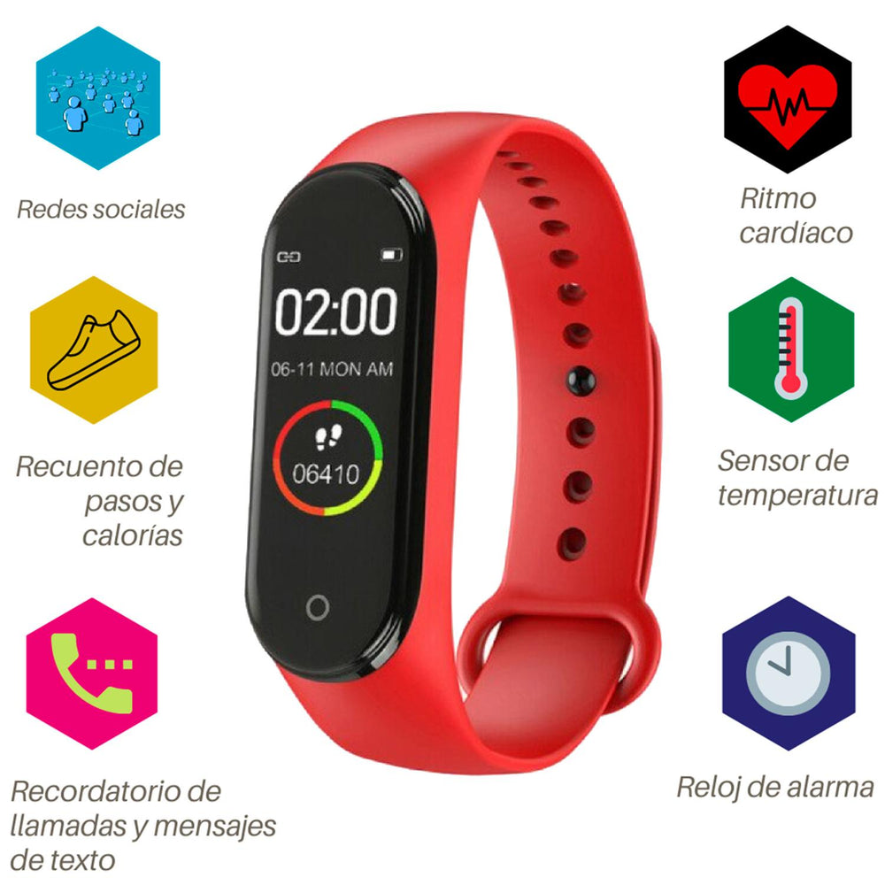 Reloj Smartwatch VAK M4 APP temperatura HEALTH OXIGENO Bluetooth pulso Musica