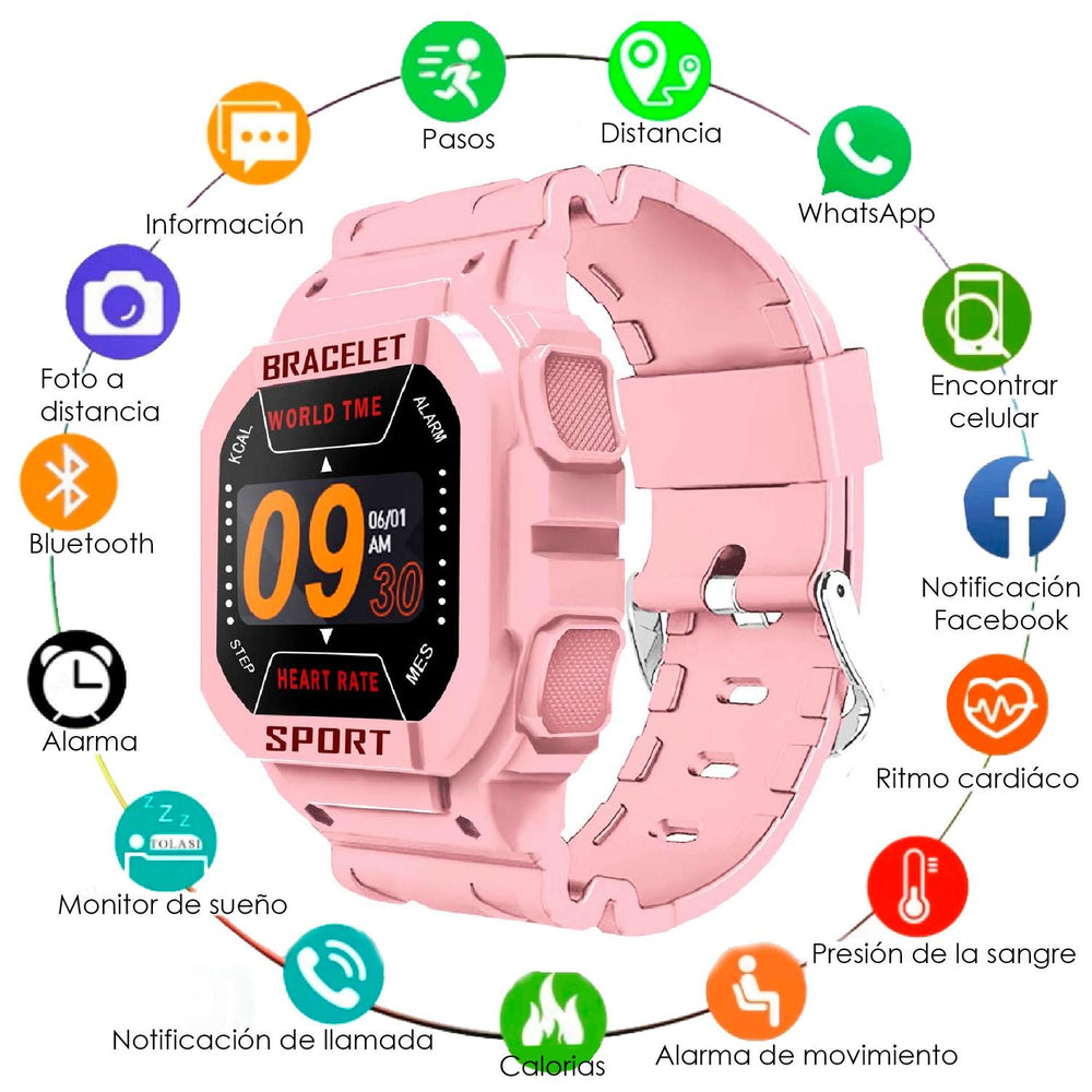 Reloj Smartwatch VAK M5 Bluetooth IP65 PRESION CALORIAS SUEÑO APP