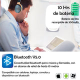 AUDIFONOS VAK T20 Bluetooth FM Entrada SD Aux Diadema GIRATORIA lujo